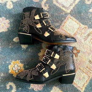 bashafanni Ankle Boots Genunie Leather Designer inspired Shoes Black